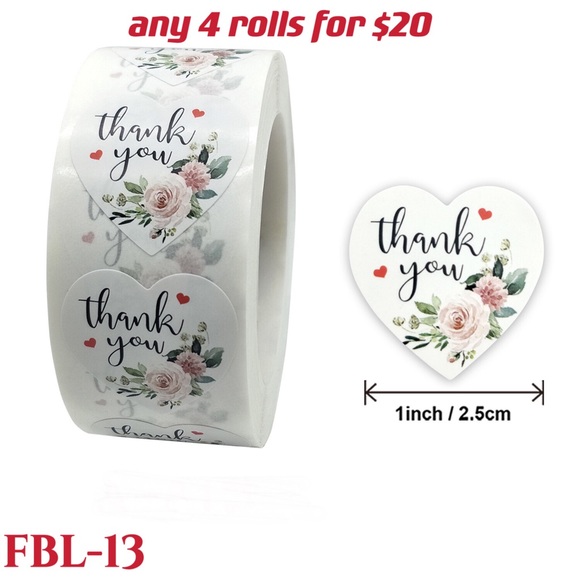 4 rolls of Thank you stickers-#FBL-05 - Picture 9 of 15